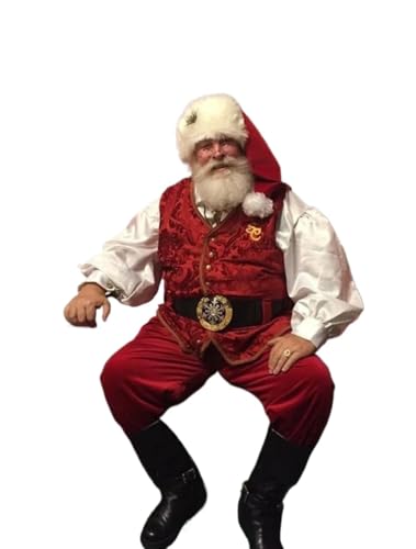 LMRHT Weihnachtsmannkostüm Weihnachtsmann-Kostüm, Weihnachtsmann-Cosplay-Kostüm, Anzug for Herren, Weihnachtsweste, Hosenanzug, nach Maß Santa Claus(L,Vest pants) von LMRHT