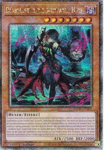 AGOV-DE006 - Diabellstar die Schwarze Hexe - Quarter Century Secret Rare - 1. Auflage - DEUTSCH - Age of Overlord - mit LMS Trading Fieldcenter-Karte Yugioh von LMS Trading