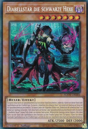 AGOV-DE006 - Diabellstar die Schwarze Hexe - Secret Rare - 1. Auflage - DEUTSCH - Age of Overlord - mit LMS Trading Fieldcenter-Karte Yugioh von LMS Trading