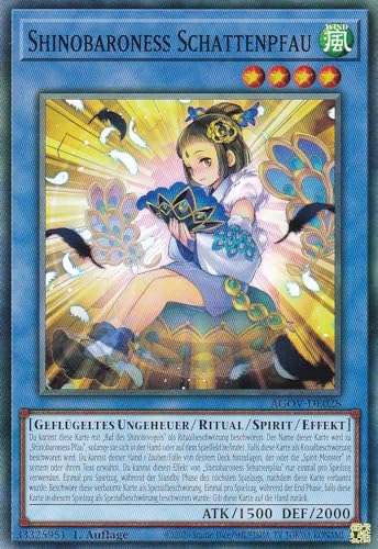 AGOV-DE028 - Shinobaroness Schattenpfau - Common - 1. Auflage - DEUTSCH - Age of Overlord - mit LMS Trading Fieldcenter-Karte Yugioh von LMS Trading