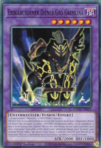 AGOV-DE031 - Erdgebundener Diener Geo Gremlina - Common - 1. Auflage - DEUTSCH - Age of Overlord - mit LMS Trading Fieldcenter-Karte Yugioh von LMS Trading