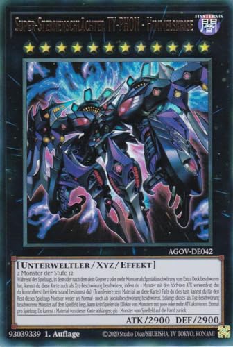 AGOV-DE042 - Super-Sternenschlächter TY-PHON - Himmelskrise - Ultra Rare - 1. Auflage - DEUTSCH - Age of Overlord - mit LMS Trading Fieldcenter-Karte Yugioh von LMS Trading