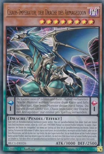 BLC1-DE026 - Chaos-Imperator, der Drache des Armageddon - Ultra Rare - 1. Auflage - DEUTSCH - Battles of Legends: Chapter 1 - mit LMS Trading Fieldcenter-Karte Yugioh von LMS Trading