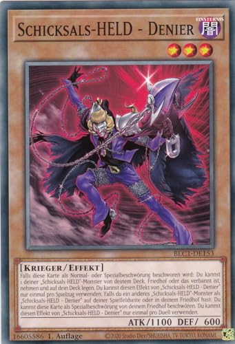 BLC1-DE153 - Schicksals-HELD - Denier - Common - 1. Auflage - DEUTSCH - Battles of Legends: Chapter 1 - mit LMS Trading Fieldcenter-Karte Yugioh von LMS Trading