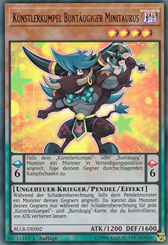 BLLR-DE002 - Künstlerkumpel Buntäugiger Minitaurus - Ultra Rare - 1. Auflage - DEUTSCH - Battles of Legend: Light's Revenge - mit LMS Trading Fieldcenter-Karte Yugioh von LMS Trading