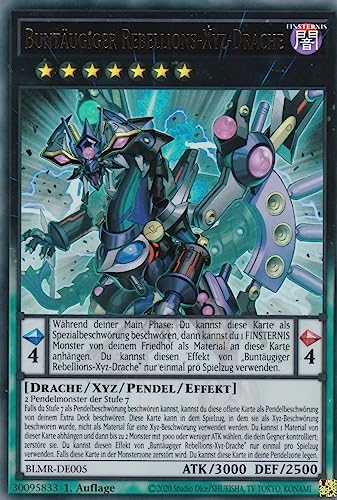 BLMR-DE005 - Buntäugiger Rebellions-Xyz-Drache - Ultra Rare - 1. Auflage - Deutsch - Battles of Legend: Monstrous Revenge - mit LMS Trading Fieldcenter-Karte Yugioh von LMS Trading