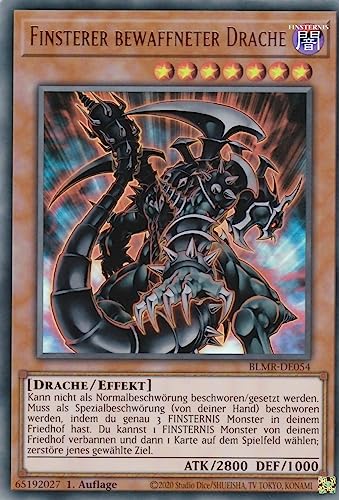 BLMR-DE054 - Finsterer bewaffneter Drache - Ultra Rare - 1. Auflage - Deutsch - Battles of Legend: Monstrous Revenge - mit LMS Trading Fieldcenter-Karte Yugioh von LMS Trading