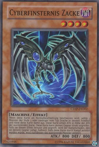 CDIP-DE002 - Cyberfinsternis Zacke - Super Rare - Deutsch - Cyberdark Impact - mit LMS Trading Fieldcenter-Karte Yugioh von LMS Trading