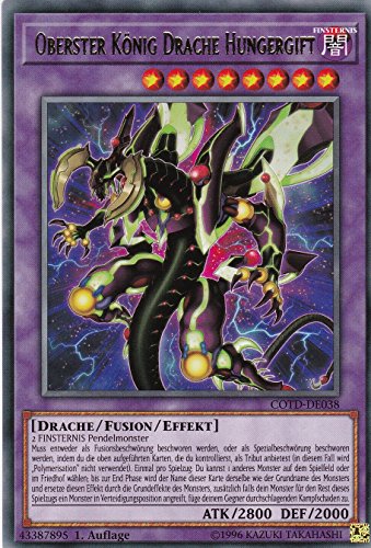 COTD-DE038 - Oberster König Drache Hungergift - Rare - Deutsch - Code of The Duelist - mit LMS Trading Fieldcenter-Karte Yugioh von LMS Trading