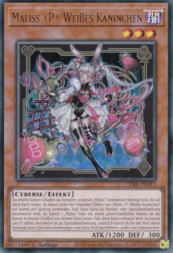 CRBR-DE015 - Maliss P Weißes Kaninchen - Ultra Rare - Deutsch - 1. Auflage - Crossover Breakers - mit LMS Trading Fieldcenter-Karte Yugioh von LMS Trading