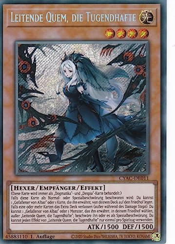 CYAC-DE011 - Leitende Quem, die Tugendhafte - Secret Rare - 1. Auflage - Deutsch - Cyberstorm Access - mit LMS Trading Fieldcenter-Karte Yugioh von LMS Trading