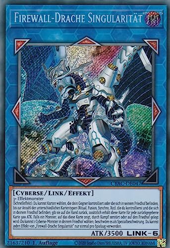 CYAC-DE047 - Firewall-Drache Singularität - Secret Rare - 1. Auflage - Deutsch - Cyberstorm Access - mit LMS Trading Fieldcenter-Karte Yugioh von LMS Trading