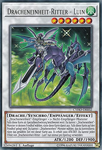 CYHO-DE032 - Dracheneinheit-Ritter - Luin - Rare - 1. Auflage - DEUTSCH - Cybernetic Horizon - mit LMS Trading Fieldcenter-Karte Yugioh von LMS Trading