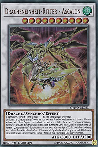 CYHO-DE033 - Dracheneinheit-Ritter - Ascalon - Ultra Rare - 1. Auflage - DEUTSCH - Cybernetic Horizon - mit LMS Trading Fieldcenter-Karte Yugioh von LMS Trading