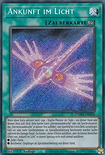 DAMA-DE050 - Ankunft im Licht - Secret Rare - 1. Auflage - Deutsch - Dawn of Majesty - mit LMS Trading Fieldcenter-Karte Yugioh von LMS Trading