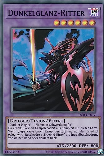 DCR-DE017 - Dunkelglanz-Ritter - Super Rare - Reprint - Deutsch - Dark Crisis (25th Anniversary Edition) - mit LMS Trading Fieldcenter-Karte Yugioh von LMS Trading