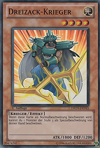 DREV-DE015 - Dreizack-Krieger - Super Rare - Deutsch - Duelist Revolution - mit LMS Trading Fieldcenter-Karte Yugioh von LMS Trading