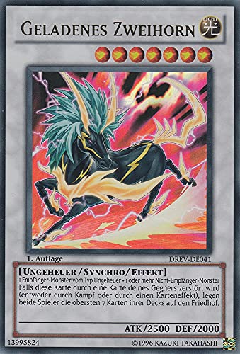 DREV-DE041 - Geladenes Zweihorn - Ultra Rare - Deutsch - Duelist Revolution - mit LMS Trading Fieldcenter-Karte Yugioh von LMS Trading