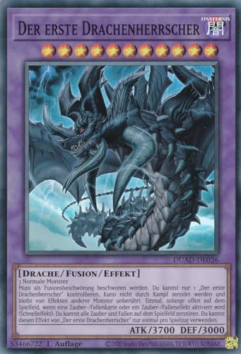 DUAD-DE036 - Der erste Drachenherrscher - Super Rare - Deutsch - 1. Auflage - Duelist's Advance -mit LMS Trading Fieldcenter-Karte Yugioh DUAD-DE036 - Der erste Drachenherrscher - Super Rare - Deutsch - 1. Auflage - Duelist's Advance -mit LMS Trading Fieldcenter-Karte Yugioh von LMS Trading