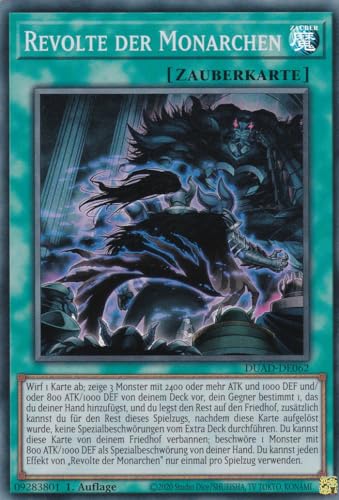 DUAD-DE062 - Revolte der Monarchen - Super Rare - Deutsch - 1. Auflage - Duelist's Advance -mit LMS Trading Fieldcenter-Karte Yugioh DUAD-DE062 - Revolte der Monarchen - Super Rare - Deutsch - 1. Auflage - Duelist's Advance -mit LMS Trading Fieldcenter-Karte Yugioh von LMS Trading