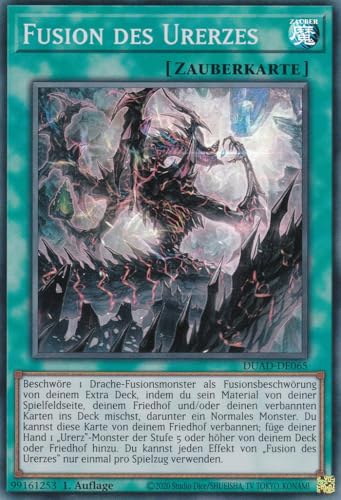 DUAD-DE065 - Fusion des Urerzes - Super Rare - Deutsch - 1. Auflage - Duelist's Advance -mit LMS Trading Fieldcenter-Karte Yugioh DUAD-DE065 - Fusion des Urerzes - Super Rare - Deutsch - 1. Auflage - Duelist's Advance -mit LMS Trading Fieldcenter-Karte Yugioh von LMS Trading