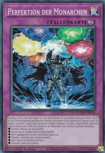 DUAD-DE076 - Perfektion der Monarchen - Super Rare - Deutsch - 1. Auflage - Duelist's Advance -mit LMS Trading Fieldcenter-Karte Yugioh DUAD-DE076 - Perfektion der Monarchen - Super Rare - Deutsch - 1. Auflage - Duelist's Advance -mit LMS Trading Fieldcenter-Karte Yugioh von LMS Trading