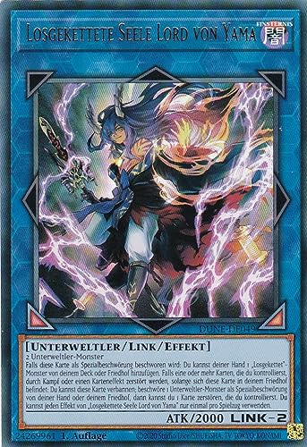 DUNE-DE049 - Losgekettete Seele Lord von Yama - Ultra Rare - 1. Auflage - Deutsch - Duelist Nexus - mit LMS Trading Fieldcenter-Karte Yugioh von LMS Trading