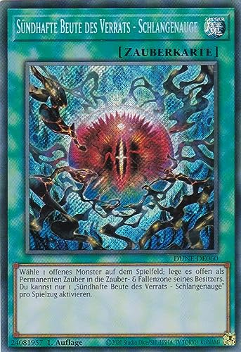 DUNE-DE060 - Sündhafte Beute des Verrats - Schlangenauge - Secret Rare - 1. Auflage - Deutsch - Duelist Nexus - mit LMS Trading Fieldcenter-Karte Yugioh von LMS Trading