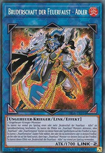 FIGA-DE016 - Bruderschaft der Feuerfaust – Adler - Secret Rare - Deutsch - Fists of The Gadgets - mit LMS Trading Fieldcenter-Karte Yugioh von LMS Trading