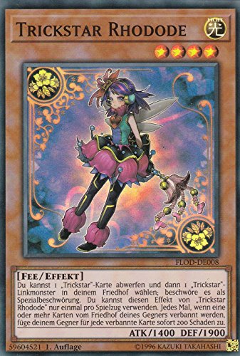 FLOD-DE008 - Trickstar Rhodode - Super Rare - 1. Auflage - Deutsch - Flames of Destruction - mit LMS Trading Fieldcenter-Karte Yugioh von LMS Trading