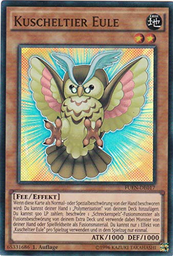 FUEN-DE017 - Kuscheltier Eule - Super Rare - Deutsch - Fusion Enforcers - mit LMS Trading Fieldcenter-Karte Yugioh von LMS Trading