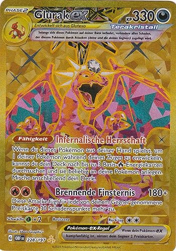 Glurak ex - OBF 228/197 - Secret Rare - Karmesin & Purpur - Obsidianflammen - mit LMS Trading Grußkarte von LMS Trading