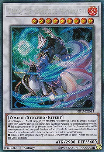 HISU-DE035 - Yoko, der anmutige Mayakashi - Secret Rare - 1. Auflage - Deutsch - Hidden Summoners - mit LMS Trading Fieldcenter-Karte Yugioh von LMS Trading