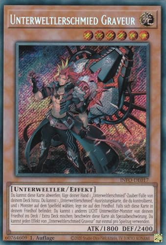 INFO-DE017 - Unterweltlerschmied Graveur - Secret Rare - Deutsch - 1. Auflage - The Infinite Forbidden - mit LMS Trading Fieldcenter-Karte Yugioh von LMS Trading