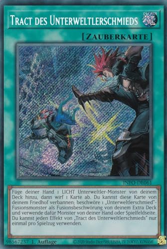 INFO-DE061 - Tract des Unterweltlerschmieds - Secret Rare - Deutsch - 1. Auflage - The Infinite Forbidden - mit LMS Trading Fieldcenter-Karte Yugioh von LMS Trading