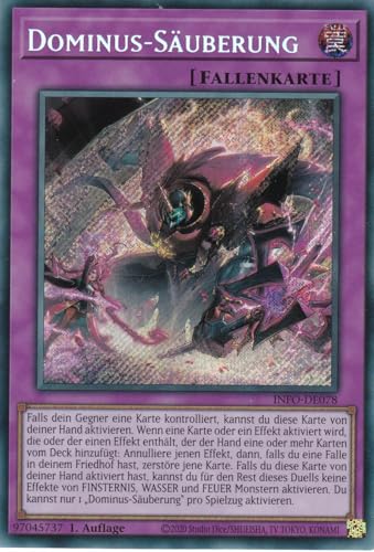 INFO-DE076 - Dominus-Säuberung - Secret Rare - Deutsch - 1. Auflage - The Infinite Forbidden - mit LMS Trading Fieldcenter-Karte Yugioh von LMS Trading