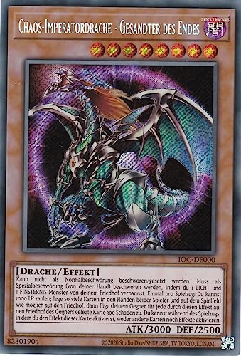 IOC-DE000 - Chaos-Imperatordrache - Gesandter des Endes - Secret Rare - Reprint - Deutsch - Invasion of Chaos (25th Anniversary Edition) - mit LMS Trading Fieldcenter-Karte Yugioh von LMS Trading