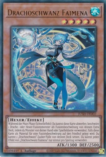 JUSH-DE002 - Drachoschwanz Faimena - Ultra Rare - Deutsch - 1. Auflage - Justice Hunters - mit LMS Trading Fieldcenter-Karte Yugioh - Sammelkarte - TCG - Original JUSH-DE002 - Drachoschwanz Faimena - Ultra Rare - Deutsch - 1. Auflage - Justice Hunters - mit LMS Trading Fieldcenter-Karte Yugioh - Sammelkarte - TCG - Original von LMS Trading