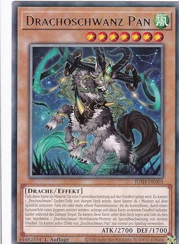 JUSH-DE003 - Drachoschwanz Pan - Rare - Deutsch - 1. Auflage - Justice Hunters - mit LMS Trading Fieldcenter-Karte Yugioh - Sammelkarte - TCG - Original JUSH-DE003 - Drachoschwanz Pan - Rare - Deutsch - 1. Auflage - Justice Hunters - mit LMS Trading Fieldcenter-Karte Yugioh - Sammelkarte - TCG - Original von LMS Trading