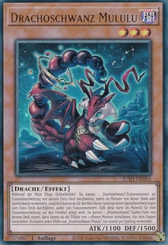 JUSH-DE005 - Drachoschwanz Mululu - Ultra Rare - Deutsch - 1. Auflage - Justice Hunters - mit LMS Trading Fieldcenter-Karte Yugioh - Sammelkarte - TCG - Original JUSH-DE005 - Drachoschwanz Mululu - Ultra Rare - Deutsch - 1. Auflage - Justice Hunters - mit LMS Trading Fieldcenter-Karte Yugioh - Sammelkarte - TCG - Original von LMS Trading