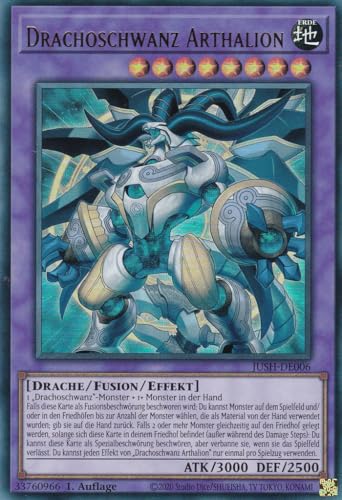 JUSH-DE006 - Drachoschwanz Arthalion - Ultra Rare - Deutsch - 1. Auflage - Justice Hunters - mit LMS Trading Fieldcenter-Karte Yugioh - Sammelkarte - TCG - Original JUSH-DE006 - Drachoschwanz Arthalion - Ultra Rare - Deutsch - 1. Auflage - Justice Hunters - mit LMS Trading Fieldcenter-Karte Yugioh - Sammelkarte - TCG - Original von LMS Trading