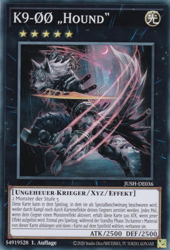 JUSH-DE036 - K9-ØØ „Hound“ - Super Rare - Deutsch - 1. Auflage - Justice Hunters - mit LMS Trading Fieldcenter-Karte Yugioh - Sammelkarte - TCG - Original JUSH-DE036 - K9-ØØ „Hound“ - Super Rare - Deutsch - 1. Auflage - Justice Hunters - mit LMS Trading Fieldcenter-Karte Yugioh - Sammelkarte - TCG - Original von LMS Trading