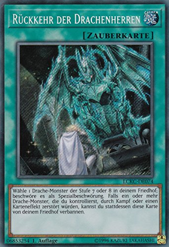 LCKC-DE074 - Rückkehr der Drachenherren - Secret Rare - 1. Auflage - Deutsch - Legendary Collection Kaiba Mega Pack - mit LMS Trading Fieldcenter-Karte Yugioh von LMS Trading