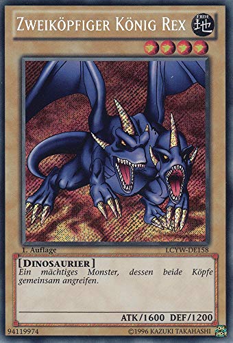 LCYW-DE158 - Zweiköpfiger König Rex - Secret Rare - Deutsch - Legendary Collection 3: Mega Pack - mit LMS Trading Fieldcenter-Karte Yugioh von LMS Trading