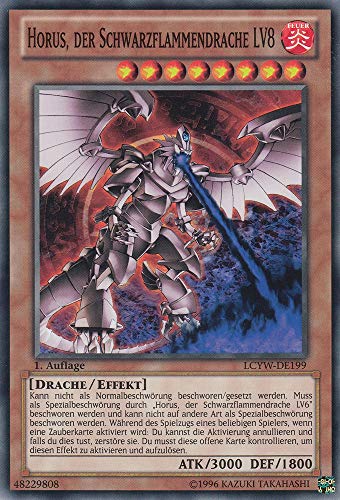 LCYW-DE199 - Horus der Schwarzflammendrache LV8 - Common - Deutsch - Legendary Collection 3: Mega Pack - mit LMS Trading Fieldcenter-Karte Yugioh von LMS Trading