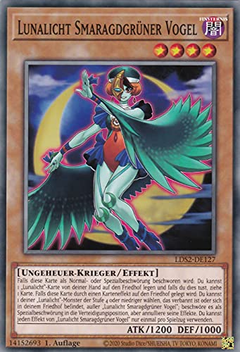 LDS2-DE127 - Lunalicht Smaragdgrüner Vogel - Common - 1. Auflage - Deutsch - Legendary Duelist Season 2 - mit LMS Trading Fieldcenter-Karte Yugioh von LMS Trading