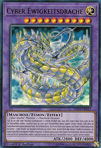 LED3-DE012 - Cyber Ewigkeitsdrache - Ultra Rare - 1. Auflage - Deutsch - Legendary Duelists: White Dragon Abyss - mit LMS Trading Fieldcenter-Karte Yugioh von LMS Trading