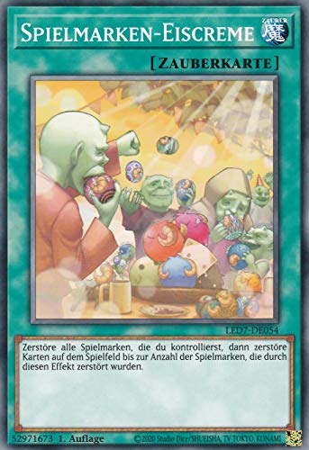 LED7-DE054 - Spielmarken-Eiscreme - Common - Reprint - Deutsch - Legendary Duelists: Rage of Ra - mit LMS Trading Fieldcenter-Karte Yugioh von LMS Trading