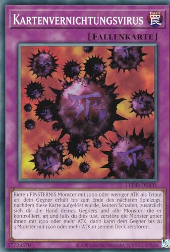 LEDD-DEA31 - Kartenvernichtungsvirus - Common - Deutsch - Unlimitierte Auflage - Legendary Dragon Decks - mit LMS Trading Fieldcenter-Karte Yugioh von LMS Trading