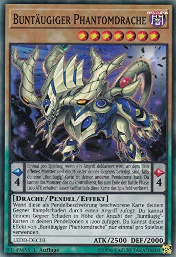 LEDD-DEC03 - Buntäugiger Phantomdrache - Common - 1. Auflage - DEUTSCH - Legendary Dragon Decks - mit LMS Trading Fieldcenter-Karte Yugioh von LMS Trading